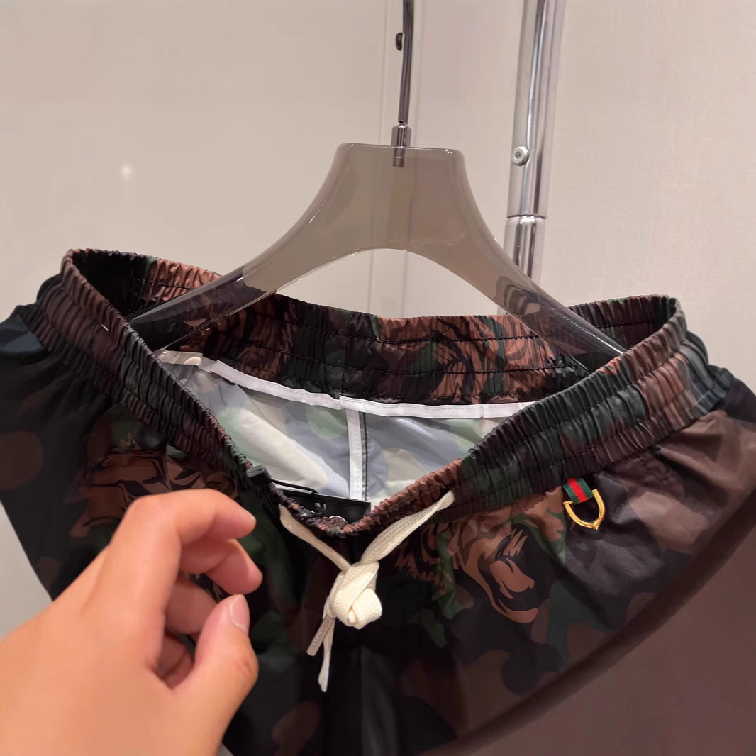 Men's Ice Silk Casual Shorts Lightweight Breathable Tiger Print Summer Beach Streetwear Sports_viptrois.com