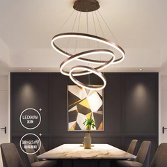 北歐臥室吊燈led鋁材圓環客廳燈 後現代吧檯餐廳跨境吊燈外貿批發