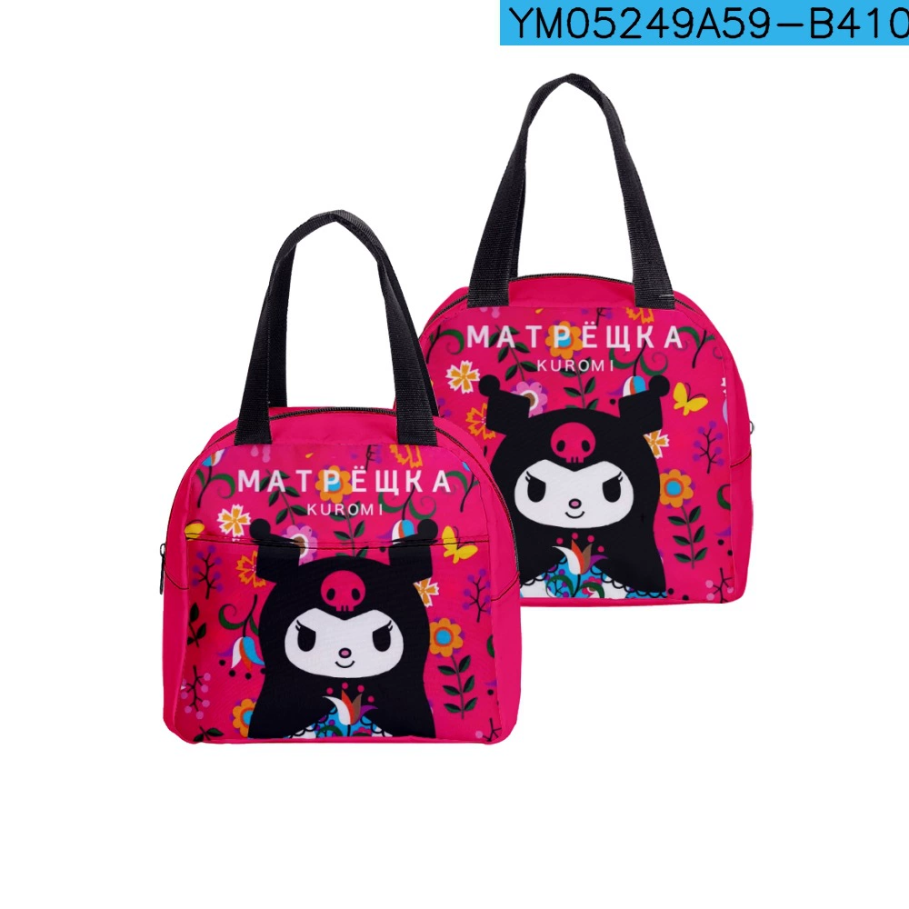 Lunch bag (Kuromi) — hand‑carry school lunch tote, zip closure, lightweight 0.15 kg