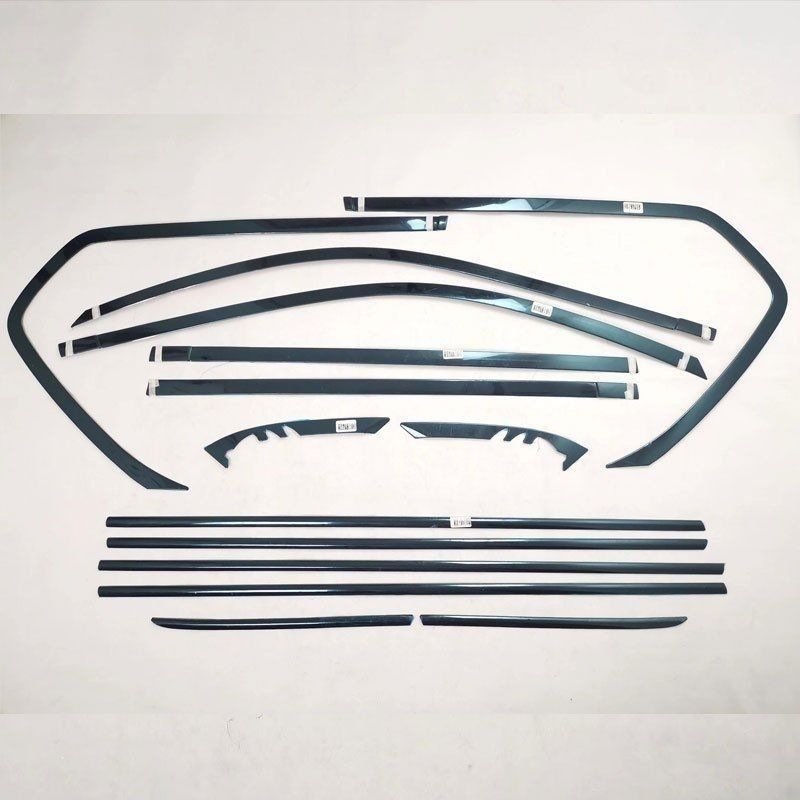 10-20 Prado Car Window Trim Strips in Silver and Black Titanium Stainless Steel, Default Option