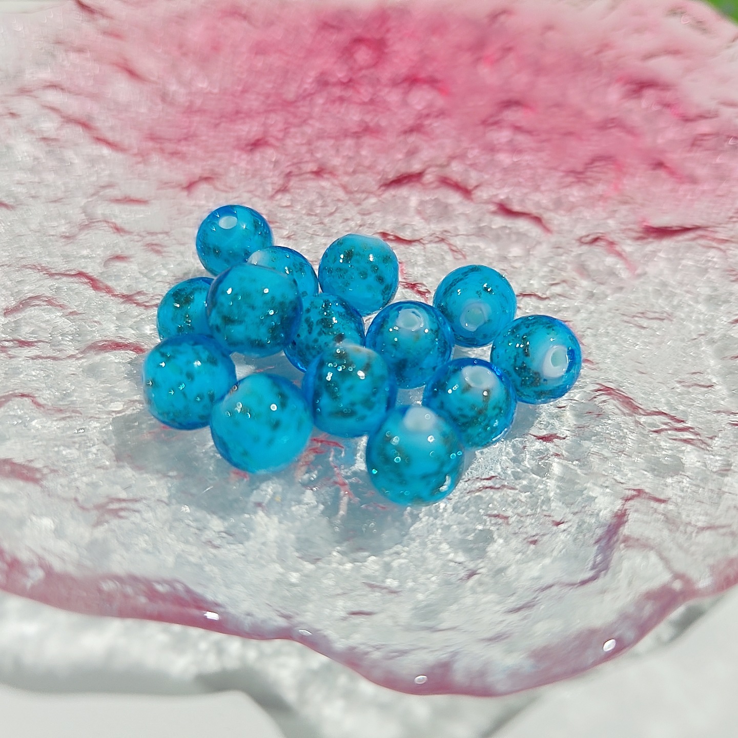 Cuentas de vidrio de arena de oro luminoso perlas sueltas cuentas redondas de cristal accesorios de la joyería de bricolaje pulsera material pulsera de cuentas