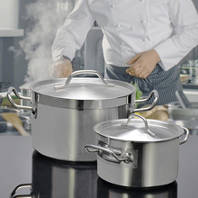 不锈钢复底汁锅 酒店商用西餐式烘焙奶锅 双耳大容量汤锅炉具通用