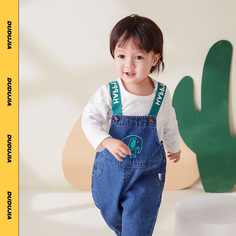 嘟嘟家童装宝宝牛仔背带裤春装儿童裤子春季婴幼儿休闲裤衣服洋气