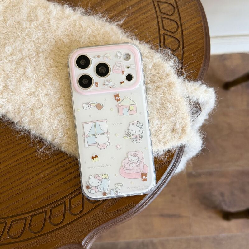 Casual Cat-Themed Phone Case Suitable for Apple 17 Pro Maxi, Phone 16 Protective Cover, 15 Pro Max/17 Dual-Layer Imd