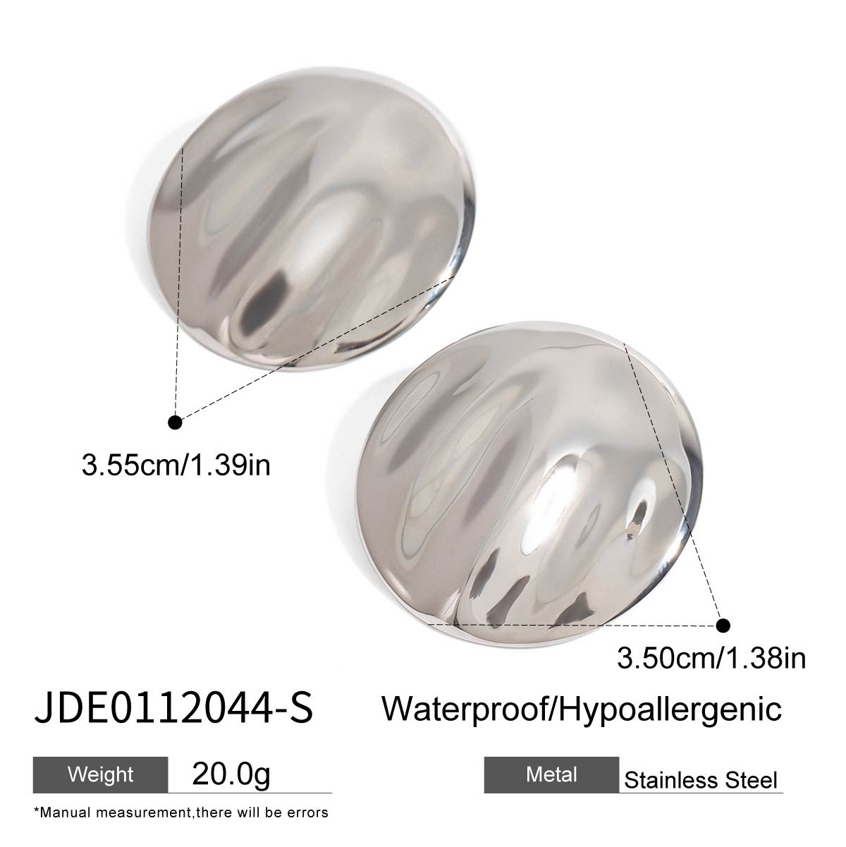 JEDING europa y americana de acero de titanio aretes redondos pendientes nicho de alta calidad pendientes de acero inoxidable joyas pendientes transfronterizos
