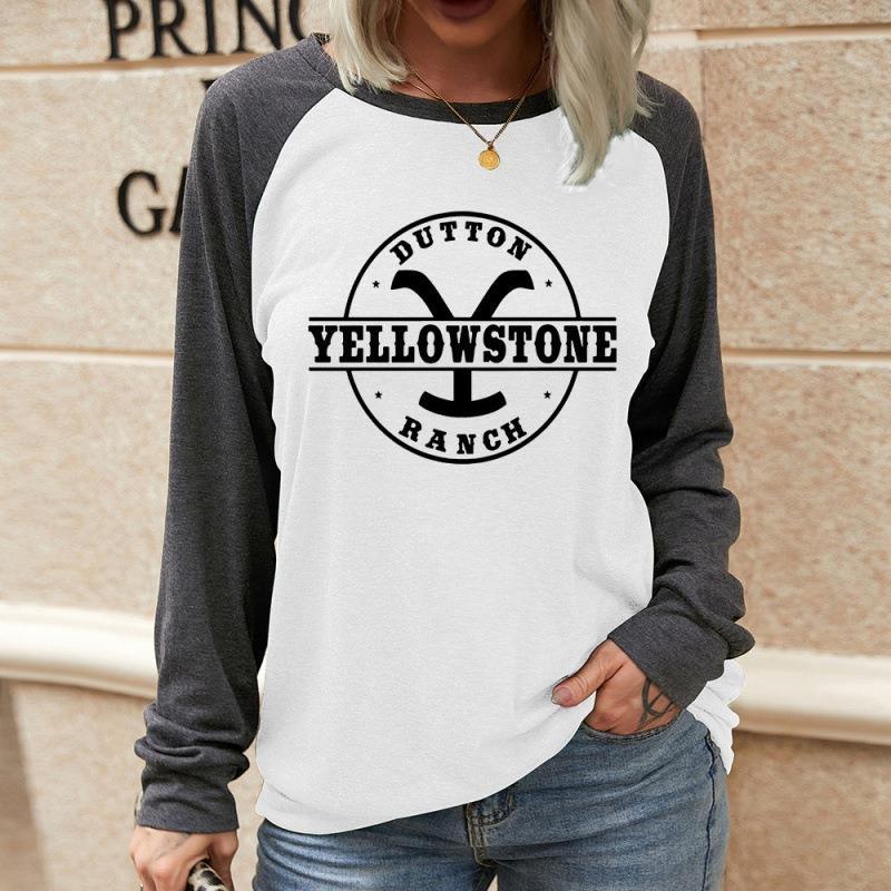 Women's T-shirt Long Sleeve T-shirts Printing Casual Cartoon Letter display picture 3