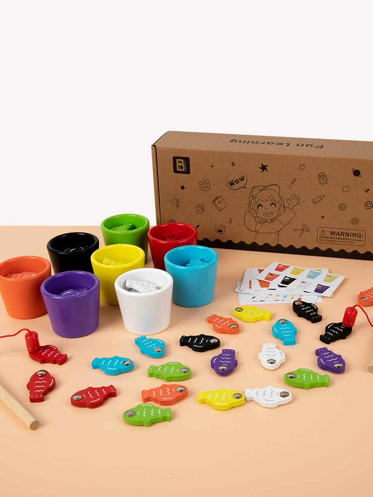 Игрушки для раннего образования Монтессори, познавательная цветная чашка для классификации рыбалки, детская концентрация, мелкая моторика, обучающие пособия