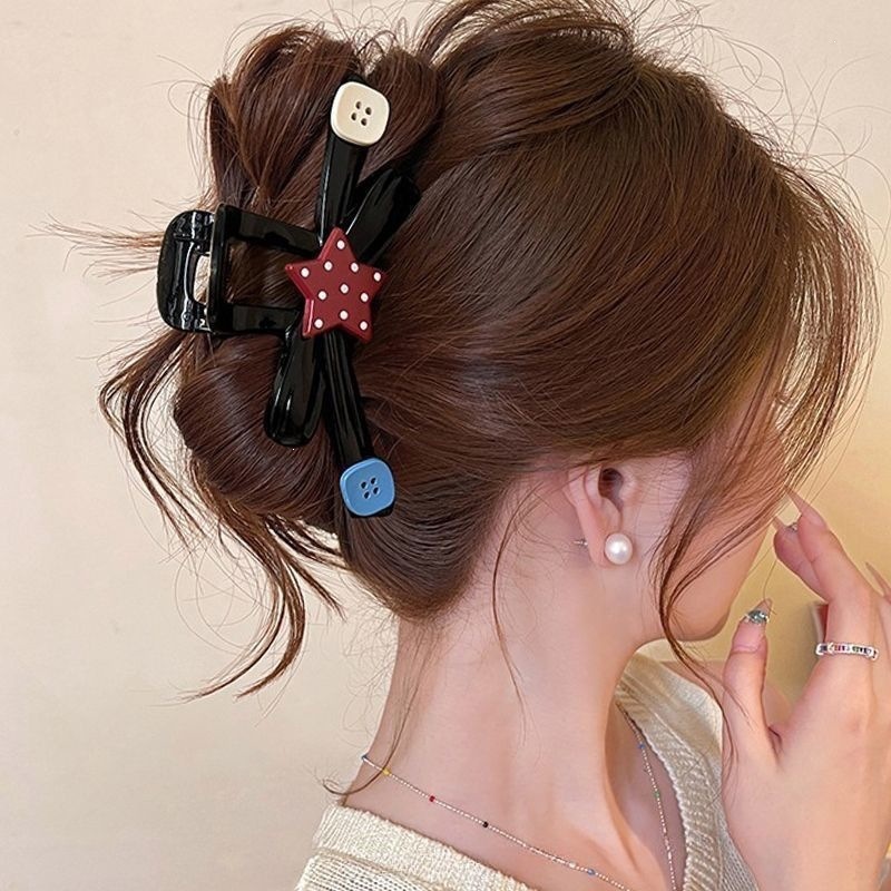 2026 nuevo clip de cabello ondulado clip de cabello de tiburón grande clip de cabello de mujer detrás de la cabeza de alta sensación clip de cabello accesorios para el cabello