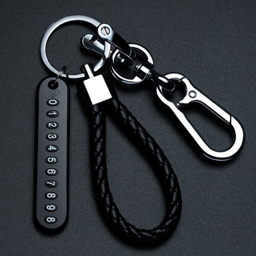 Mobile phone number plate braided rope car key anti-lost phone DIY pendant for men and women 8-character key chain key chain