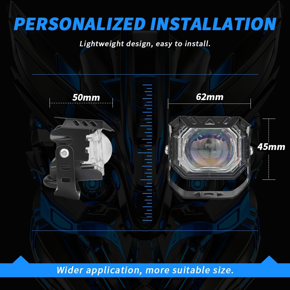 Cross-border motorcycle spotlights, five-color single LED beads, far and near light switching, waterproof front headlights, manufacturer's direct shipping
