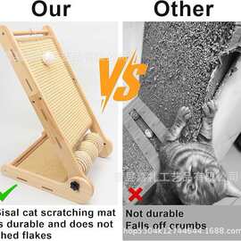 木制猫抓板带滚球室内宠物攀爬架可调节宠物玩具休息窝猫咪磨爪器