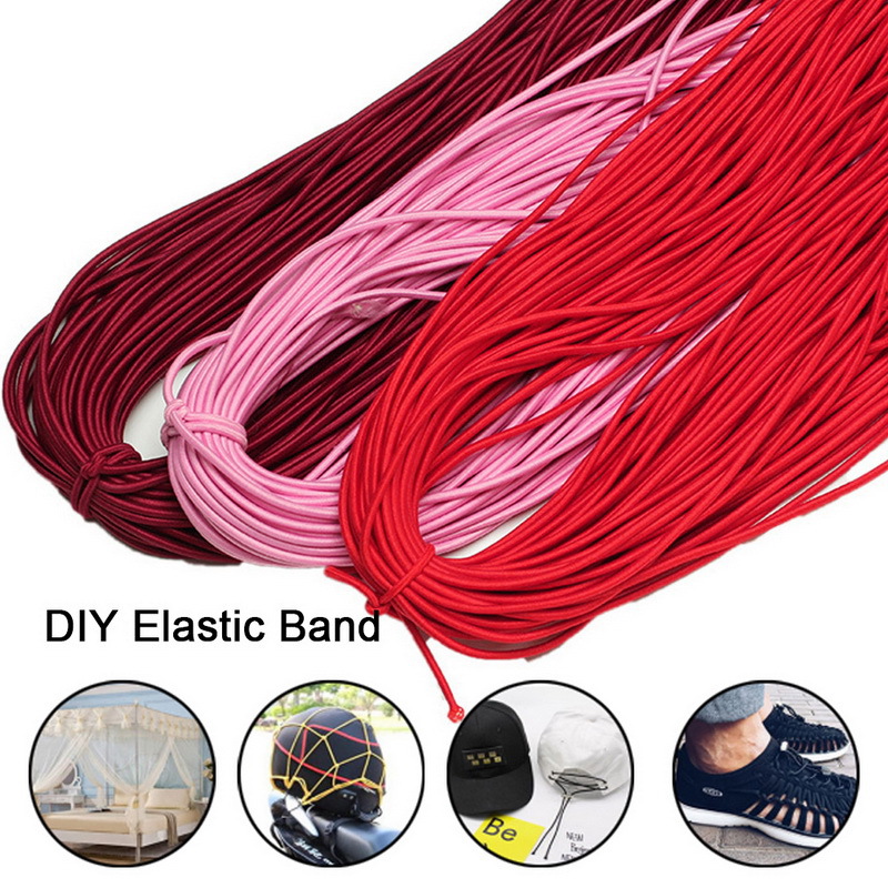 乳胶弹力绳 彩色圆松紧绳串珠包装服装绳10米一捆配饰辅料绳子