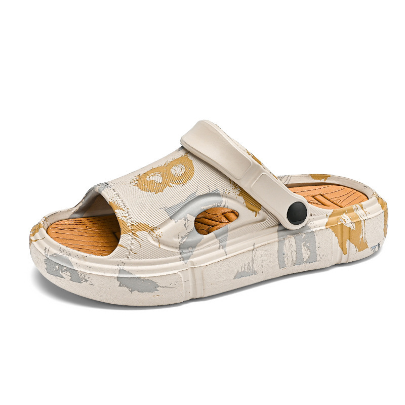 Zapatillas de hombre de verano anti-derrapatante anti-olor cinturón de talón para conducir con una sensación de pisar una parte inferior gruesa de alta sandalias deportivas de playa