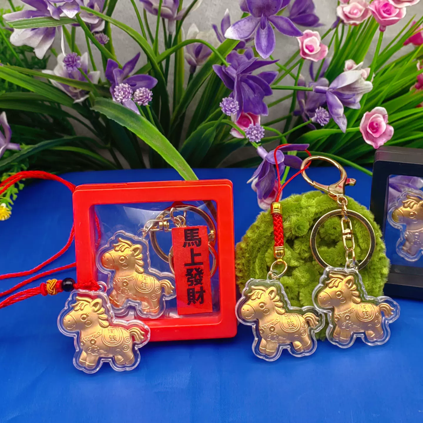 2026卡通马上有钱招财吉祥钥匙扣手机链金马贺岁包包挂饰小礼品