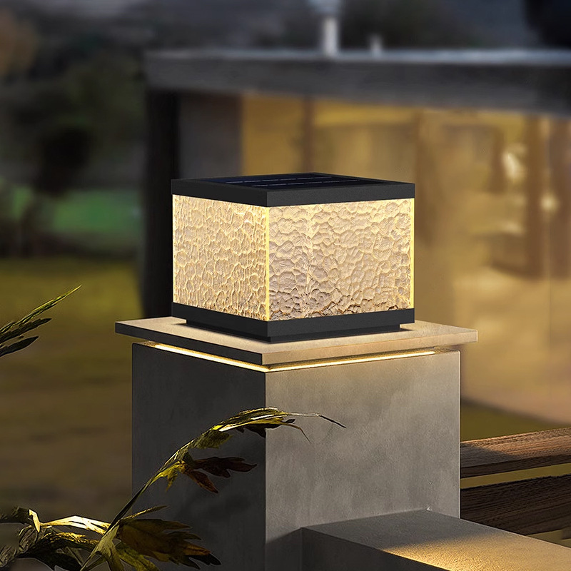 New Solar Column Head Lamp Fence Outdoor Courtyard Villa Door Simple Modern Door Pillar Lamp on Both Sides of the Door