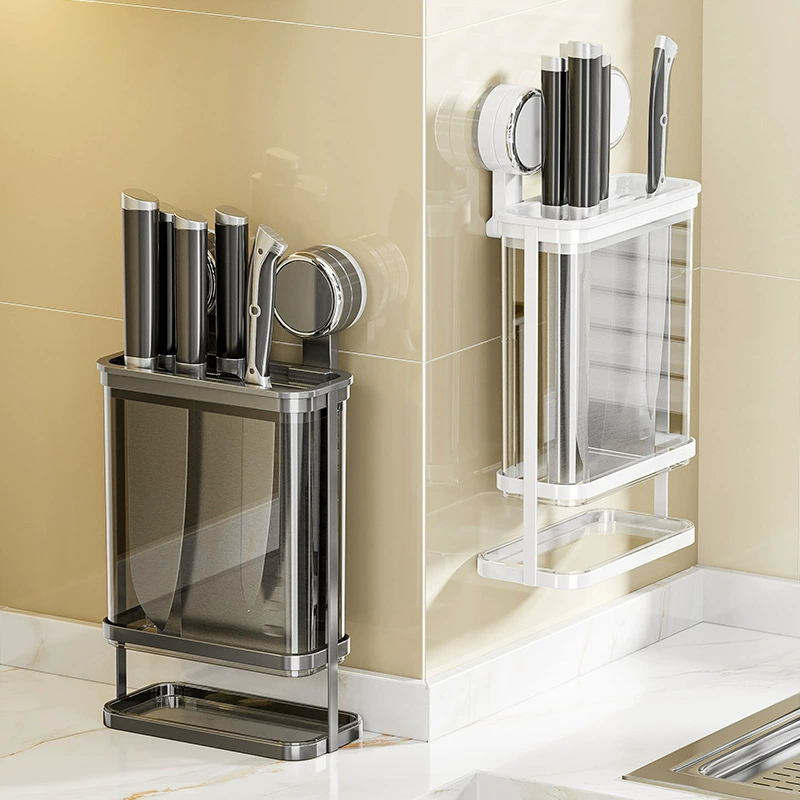 Держатель для ножей на присоске, настенный держатель для кухонного сливного ножа без перфорации, держатель для кухонного ножа, бытовой 2025, новая полка для хранения ножей