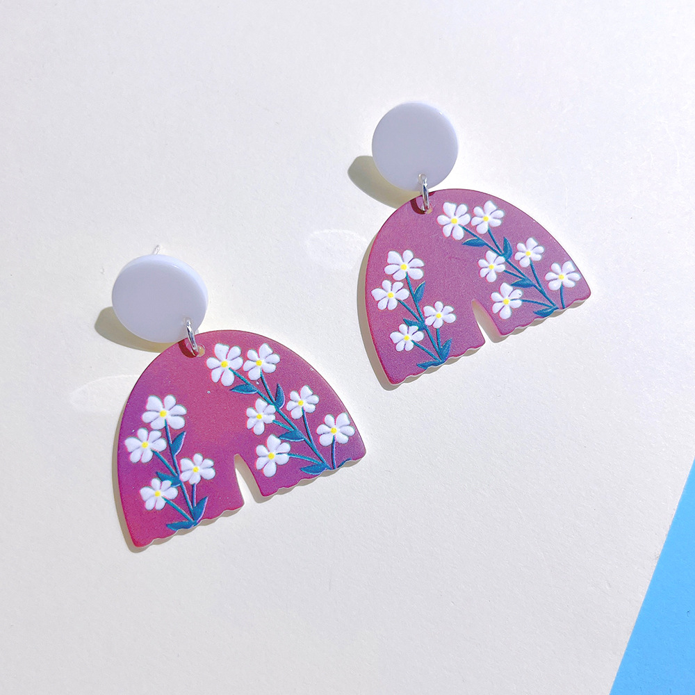 1 Pair Sweet Leaf Dragonfly Arylic Flowers Women's Drop Earrings display picture 4