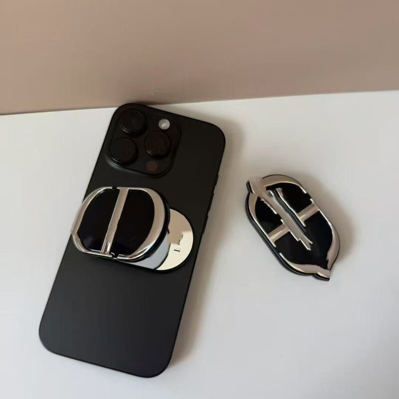 Dijia Member's Same Model Electroplated Phone Stand, Simple Black and Silver Back-Adhesive Phone Holder, Binge-Watching Essential Dijia Member's Same Model Electroplated Phone Stand, Simple Black and Silver Back-Adhesive Phone Holder, Binge-Watching Essential