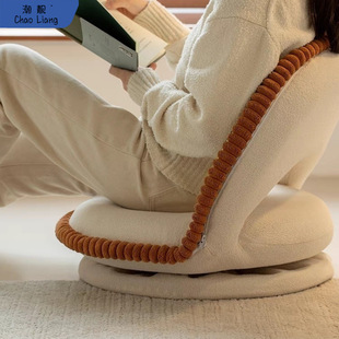 Foldable Rotating Tatami Cushion Seat Bedroom Backrest Bay Window Chair Single Person Detachable and Washable Cream Style Small Sofa