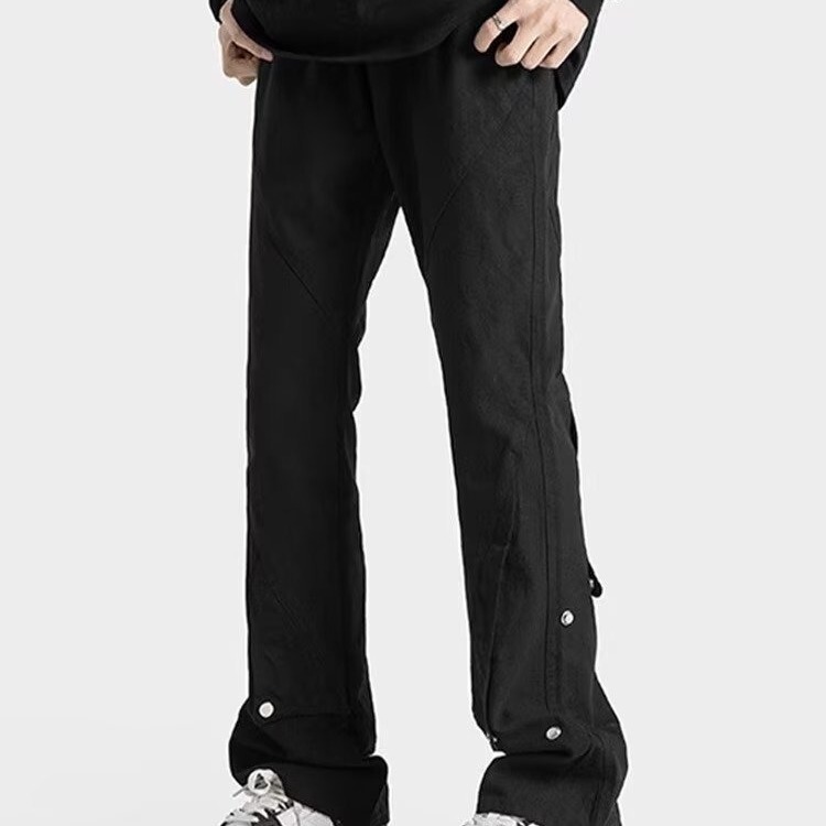 American-style Functional Overalls Men's Autumn High Street Design Sense Slim-fit Micro-lar Pants Trendy Brand Loose All-match Casual Pants