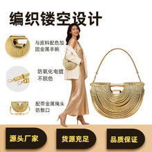 秋冬新款欧美女士时尚细高跟黑色裸色PU踝短靴跨境款轻奢藤编包女