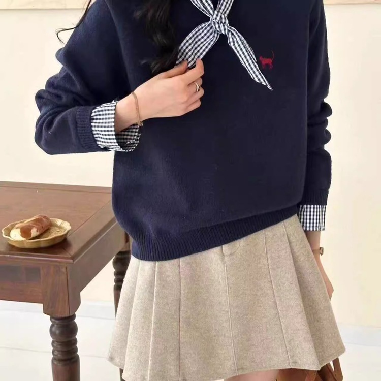 慵懒风燕麦色毛衣女2025秋冬洋气毛绒保暖高级感针织宽松套头上衣|undefined