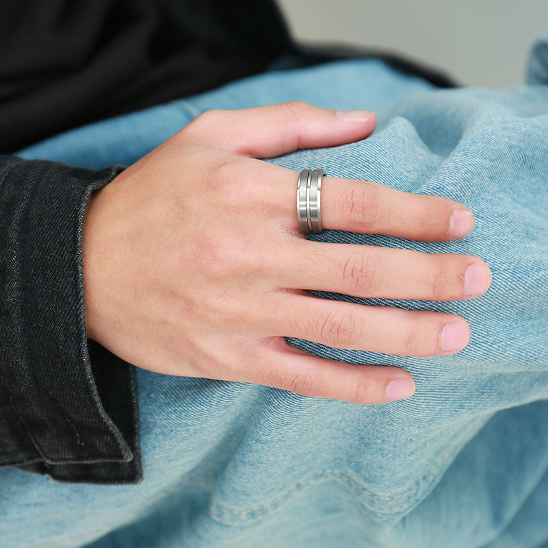 Fashion Letter Tungsten Steel Rings Plating Stainless Steel Rings