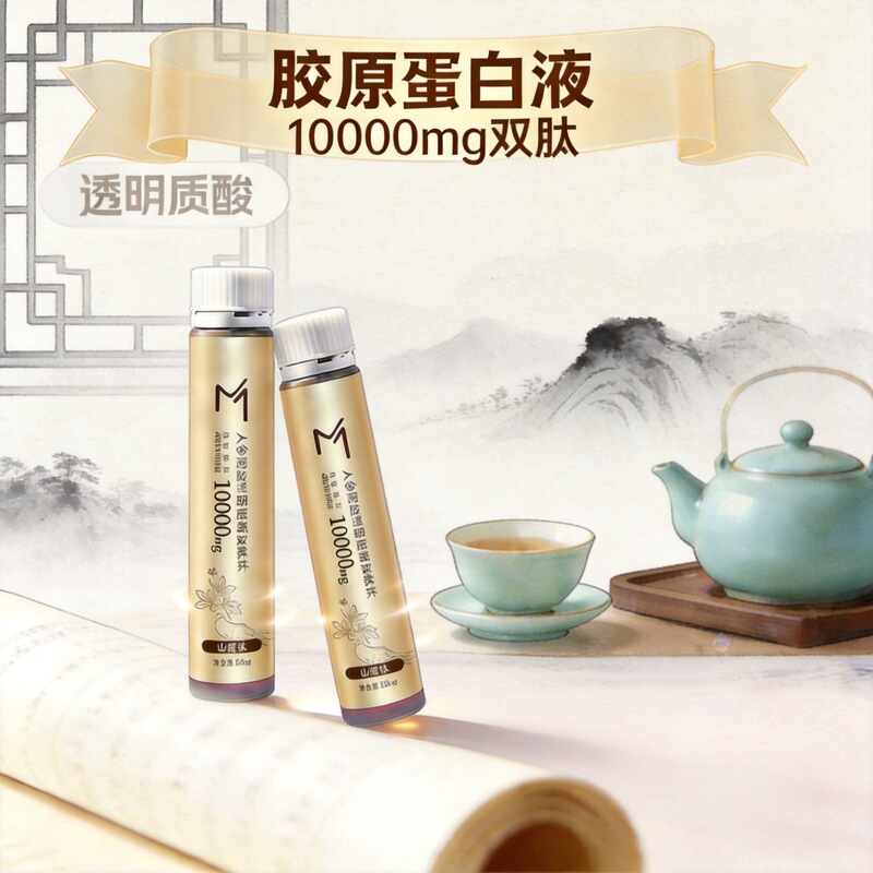 Collagen Oral Liquid Peptide Ginseng Donkey-Hide Gelatin Snow Lotus Sodium Hyaluronate Double Peptide Liquid Supplement Collagen for Beauty Care