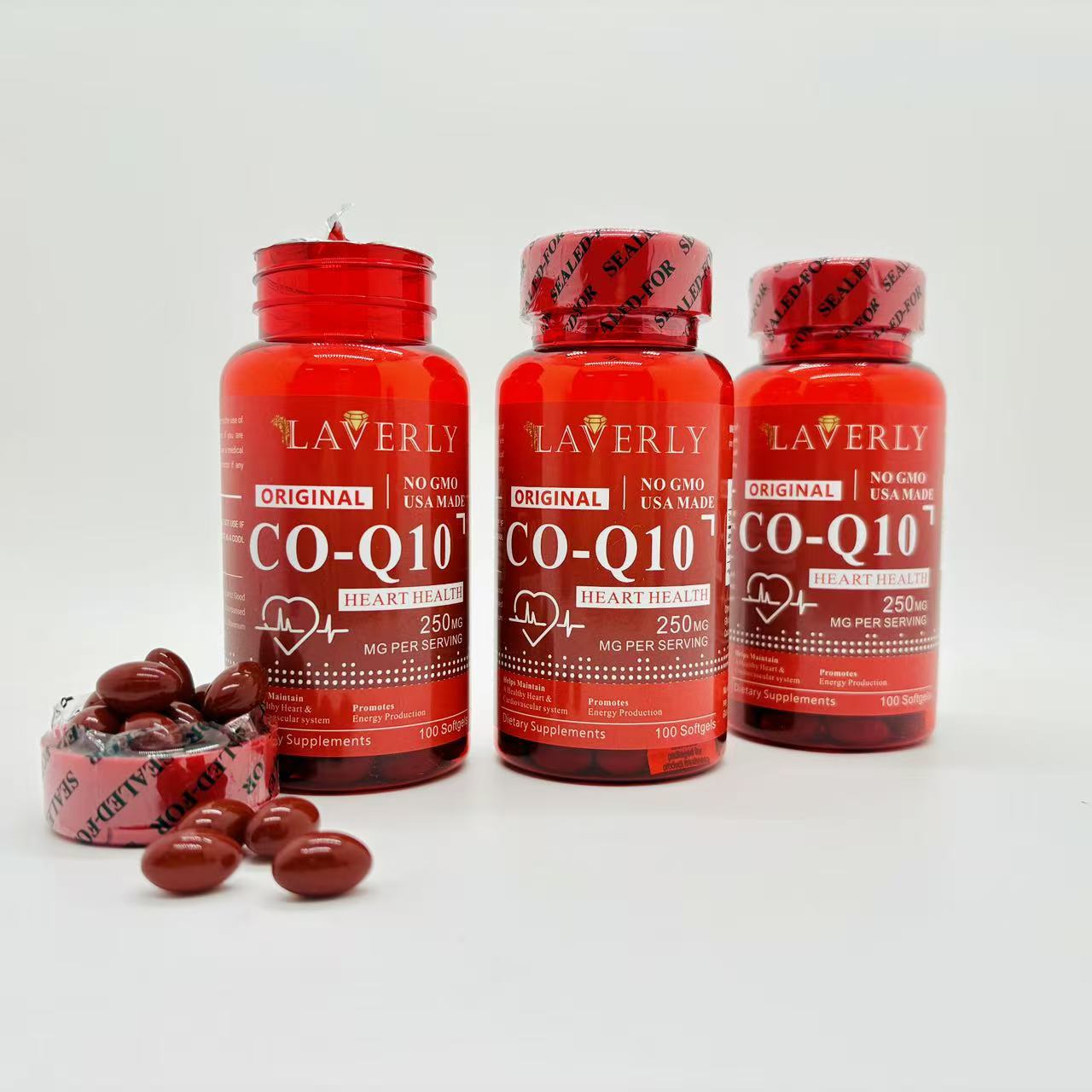 Laverly Coq10 Softgel Capsules Supports Heart Health Coenzyme Soft Gel