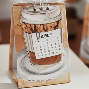 Daily Coffee Mini Coffee Calendar 2025 New American Retro Fun Calendar Creative Ornaments