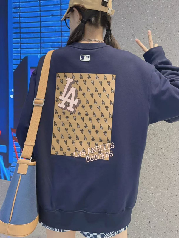 潮牌MLB春夏新款后背大标老花字母印花休闲百搭宽松男女同款卫衣|undefined