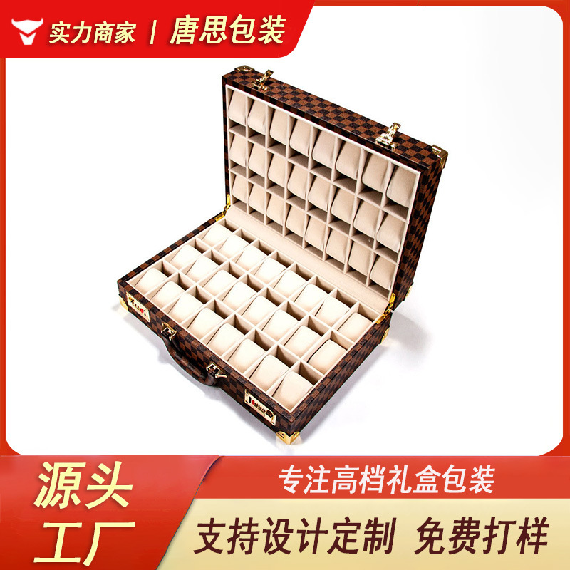 外贸爆款高档手提密码手表箱商务展示表箱皮质手表收纳箱专柜品质