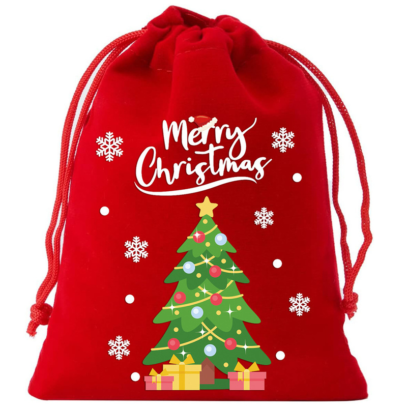 新しい国境を越えた売れ筋クリスマスベルベットバッグ巾着ギフトバッグクリスマスアップルバッグキャンディビスケット包装袋|undefined