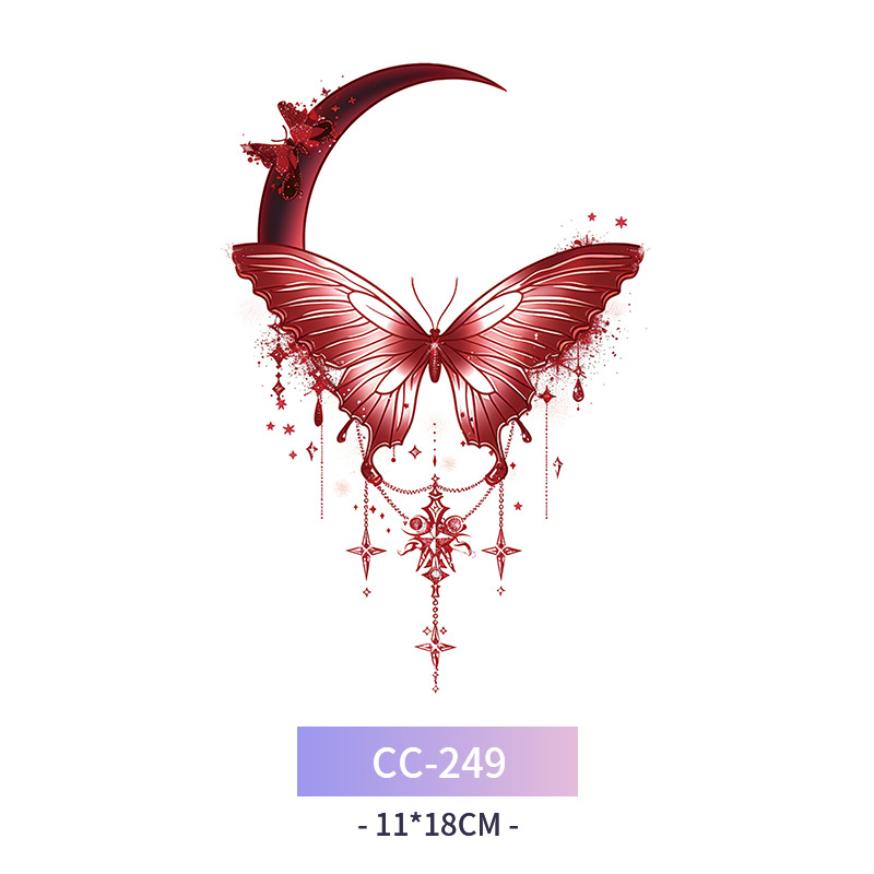Transfronterizo en stock al por mayor de halloween colorido mariposa tatuaje pegatinas simulación sangrienta cicatriz pegatinas divertidas pegatinas impermeables