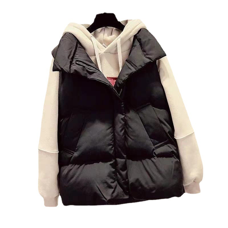 2023 Otoño e Invierno Nuevo Chaleco de algodón de estilo coreano de las mujeres suelta desgaste exterior corto chaleco a juego abrigo de mujer