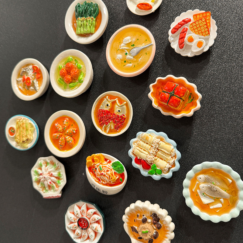 卡通仿真素菜冰箱贴食玩树脂食物饺子蔬菜立体居家留言装饰品磁贴|undefined