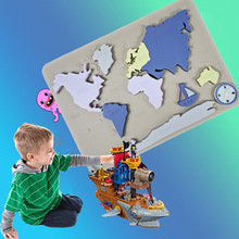 铂金硅胶拼图拼版儿童益智早教拼版玩具婴儿立体手抓板地图拼图