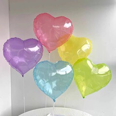 18インチ透明ゼリー色愛五芒星風船誕生日パーティー装飾布置地押し告白風船卸売り