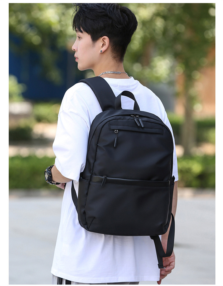 Rucksack Herren einfarbig Rucksack Universitätsschultasche leicht Pendel Geschäftsreise Reisetasche wasserdicht Grenzüberschreitung