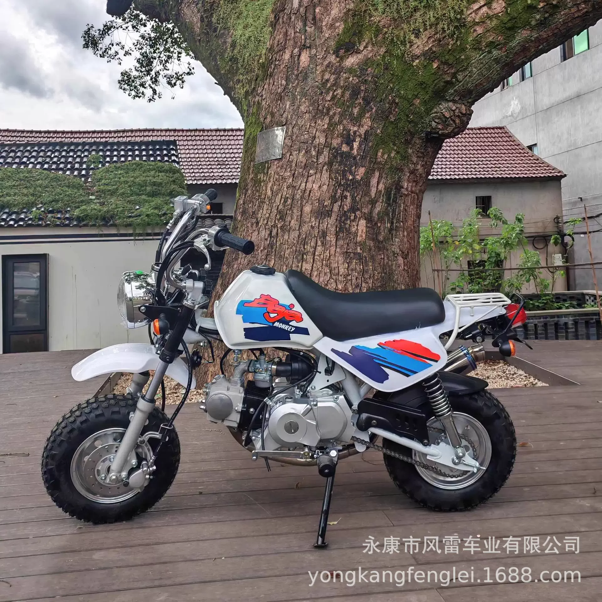 新款小猴子摩托车复古越野迷你小型跑车成人四冲程汽油沙滩车小车