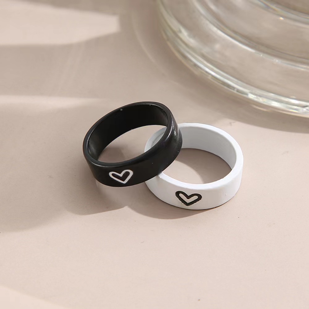 Heart Shape Pattern Women's Gender Simple Style Heart Shape Alloy Wholesale Rings