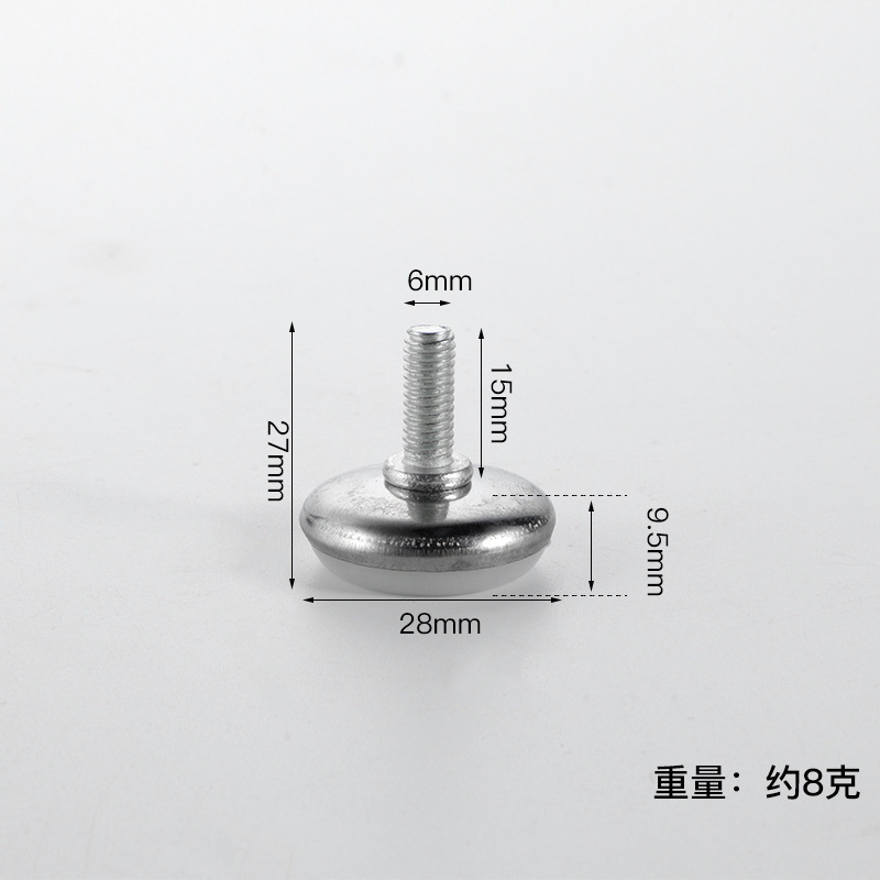 M8可调脚垫黑底桌椅调节脚螺杆垫脚M6M10家具五金调整脚可调脚垫|undefined