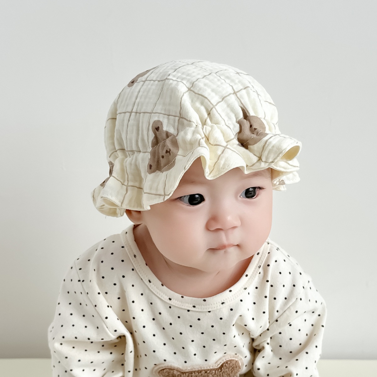 Bebé recién nacido gaza de algodón gorra gorra lindo brote gorra gorra