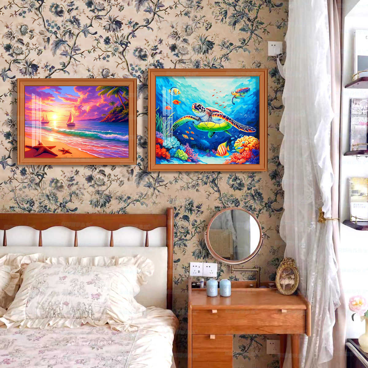 [Algodón importado] Mona Lisa real bordado de cruz hermosa playa mundo bajo el mar doblet bordado de hilo decorativo image 3