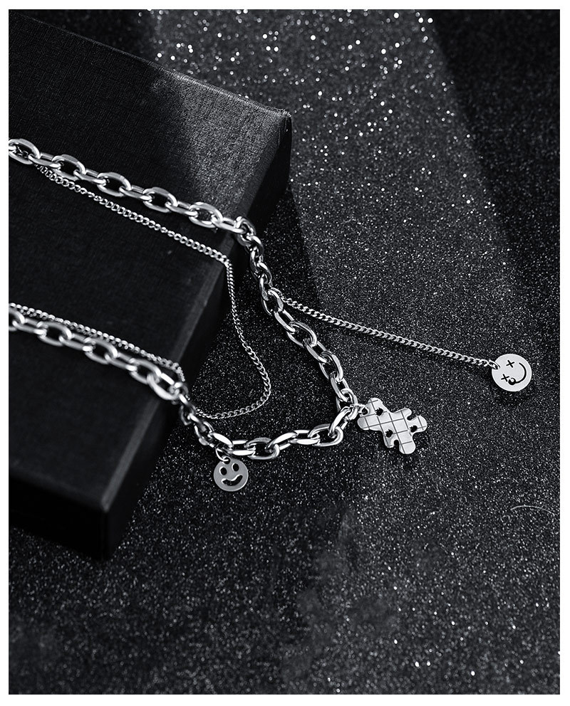 双层小熊笑脸项链_05