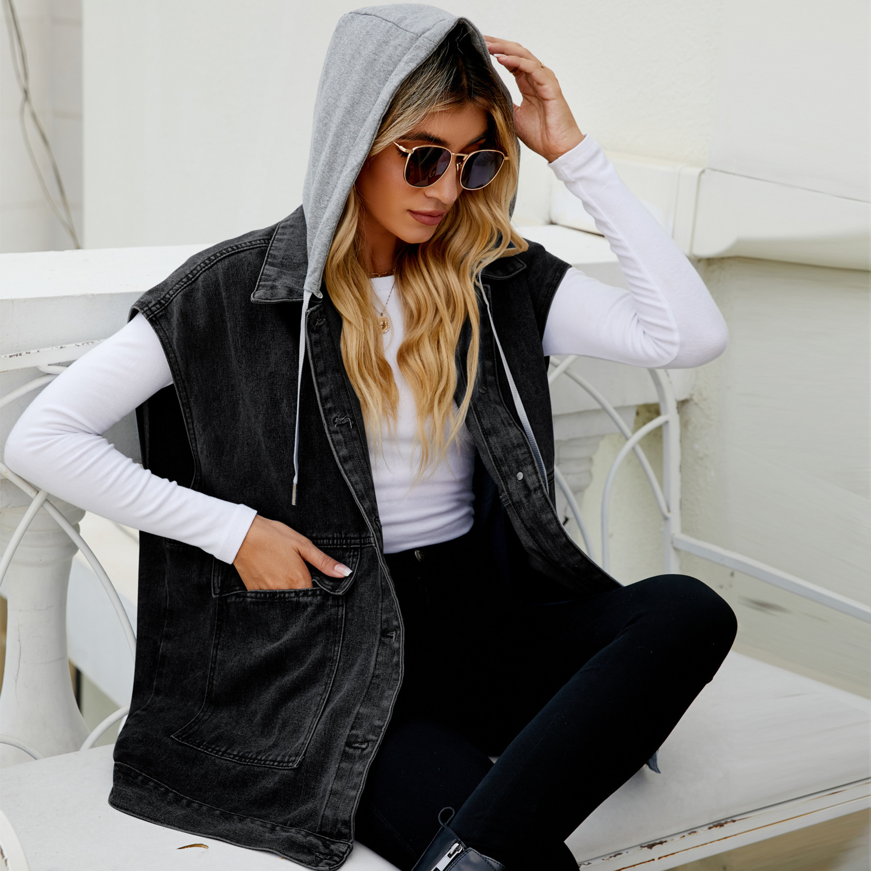 Women's Streetwear Solid Color Pocket Denim Jacket display picture 42