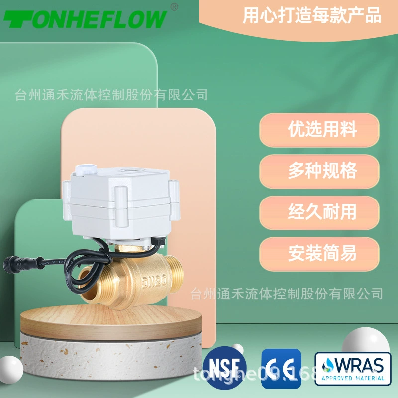 3/4 смарт-шаровой кран двойной наружной резьбой латунь двусторонний миниатюрный Электрический шаровой кран с ручным DN20