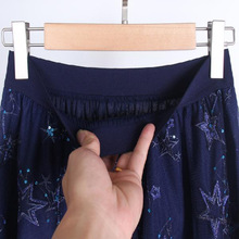 2025新款蓝色星空网纱半身长裙亮片刺绣星星仙女裙网纱裙大摆群