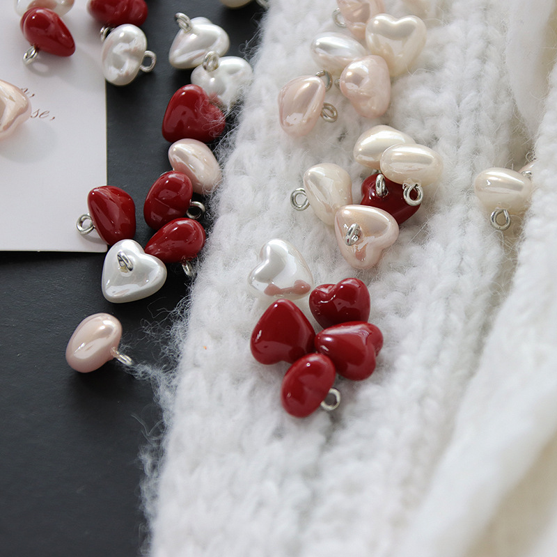 Heart-shaped resin metal pearl buttons, shirt buttons, cardigan buttons, clothing buttons, dress collar buttons, sleeve buttons, wholesale Heart-shaped resin metal pearl buttons, shirt buttons, cardigan buttons, clothing buttons, dress collar buttons, sleeve buttons, wholesale
