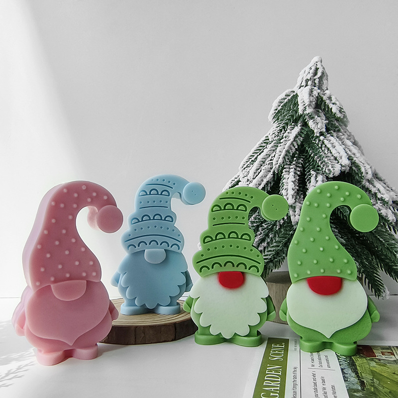 Jiahui Mei Navidad elfo de la cera de incienso DIY Navidad enano vela molde de adornos de banda magnética